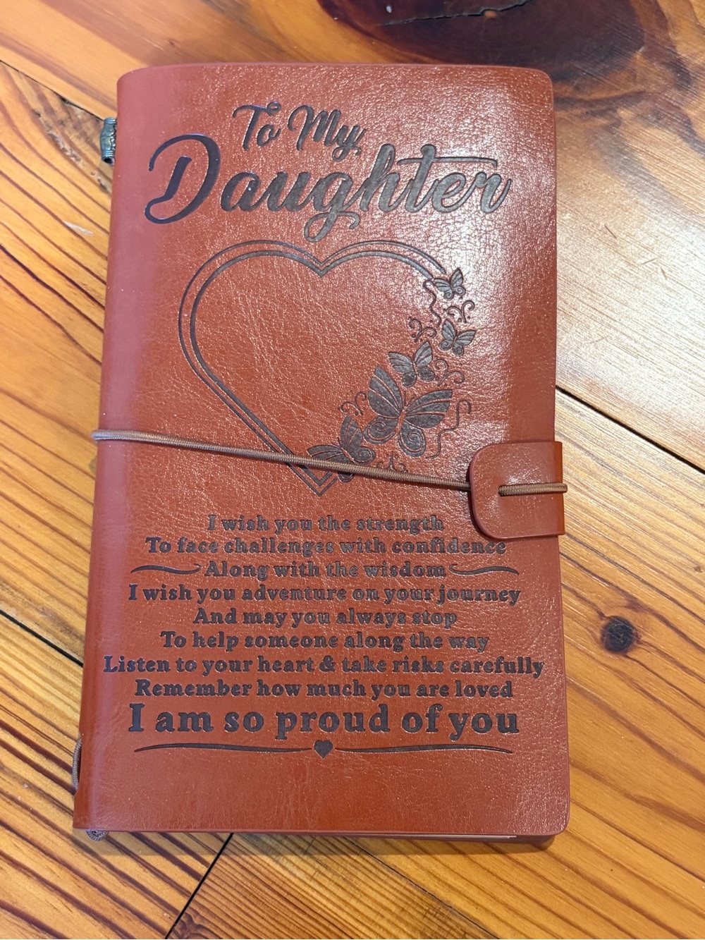 Mother Daughter Embossed Brown Leather Traveller’s Notebook